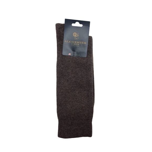 Brown 80% Cashmere Crew Socks Luxury Mens Sz 8-13 Alchester Pietro Warm Cozy - Picture 5 of 5